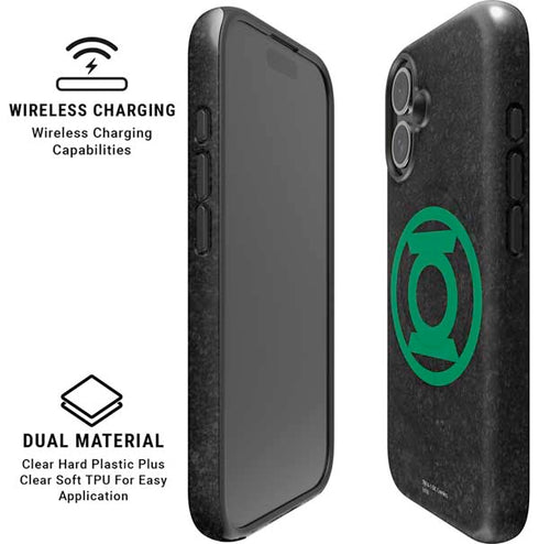 DC Comics Green Lantern Logo Black Background iPhone 16 Plus Magsafe Impact Case